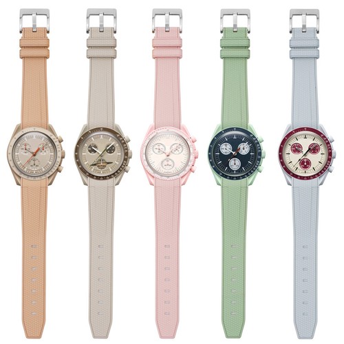 For OMEGA Swatch Watch Band 20MM Silicone Strap Arc interface Band - Picture 13 of 36