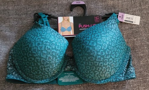 New No Boundaries Women's Juniors Allover Lace Push Up Teal Bra Size 34DD  - Picture 6 of 9