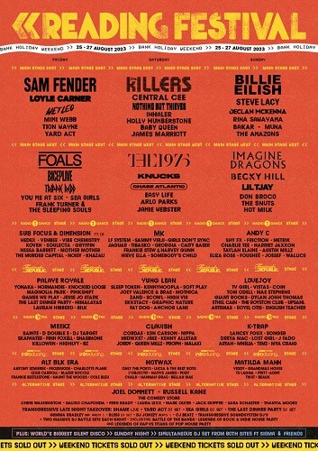 READING AND LEEDS FESTIVAL Print Event Poster Promo Bands Acts Line Up & - Picture 14 of 22
