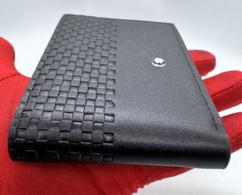 Montblanc Meisterstuck BiFold 5 Credit Card Slots Black Color Men Leather Wallet - Picture 3 of 6
