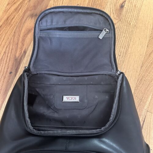 TUMI Alpha Black Leather Backpack 92183D4 - Picture 13 of 17