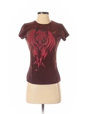 Brand Unspecified Women Brown Short Sleeve T Shirt S