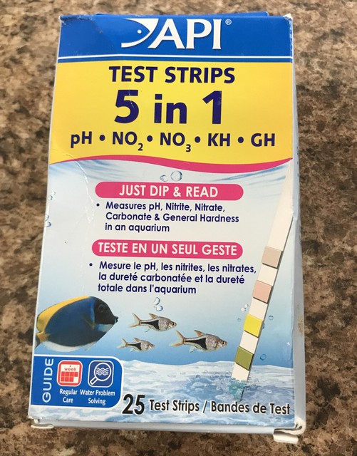 5 in 1 API Test Strips Aquarium Kit pH/NO2/NO3/KH/GH API Tank 25 Strip