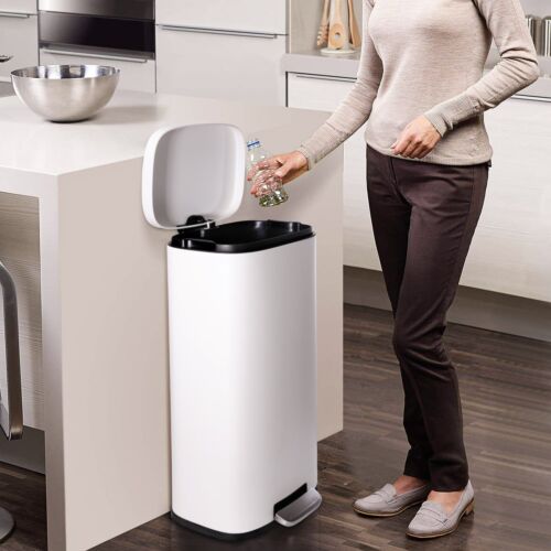 8/13.2/16 Gallon Kitchen Step on Trash Can Stainless Steel Garbage Can with Lid - Picture 45 of 81