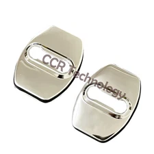 2pcs Polished Silver Stainless Door Latch Striker Cover Fits 16-24 Camaro