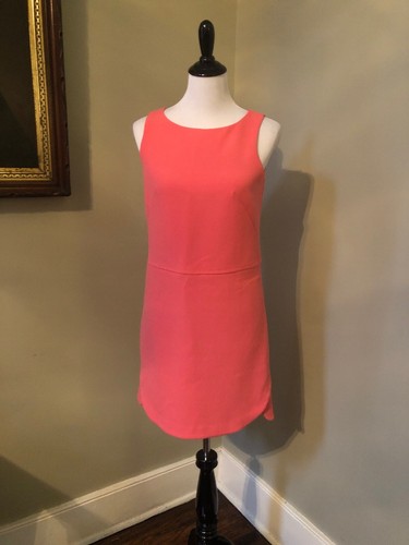 Ann Taylor Pink Salmon Sleeveless Rounded Hem Shift Dress Size 2 Career Wear - Picture 1 of 9