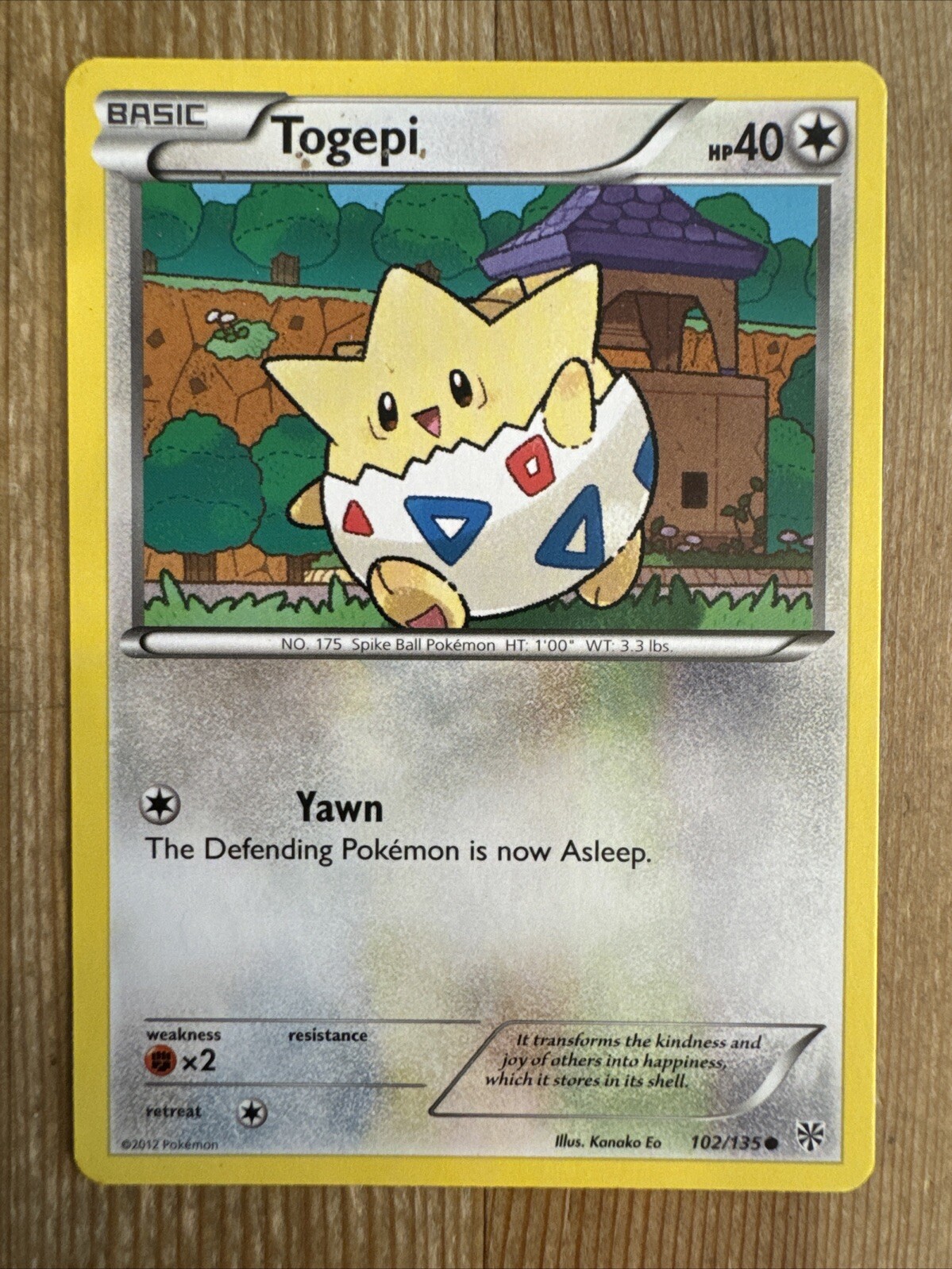 Togepi 102/135 Common Plasma Storm Pokemon Card LP
