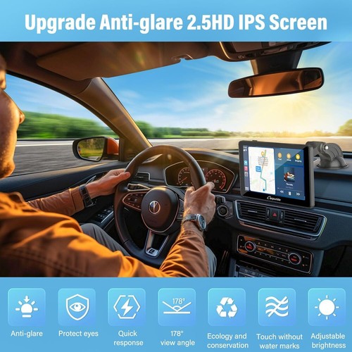 Carpuride Wireless Carplay Car Stereo 7" Touchscreen Car Radio Receiver Android - Picture 2 of 8