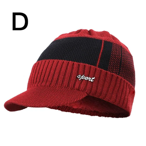 Outdoor Warm Winter Peak Peaked Beanie Visor Fleece Lined Hat Cap With Scarf - Picture 20 of 28