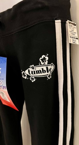 GK 'TUMBLE' GRAPHIC CHILD SMALL BLACK COTTON/SPANDEX WHITE STRIPES CAPRIS Sz CS - Picture 7 of 8