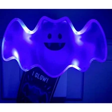 Bath Body Works Neon PURPLE BAT Glowing Night Light Up Wallflower Plug Halloween