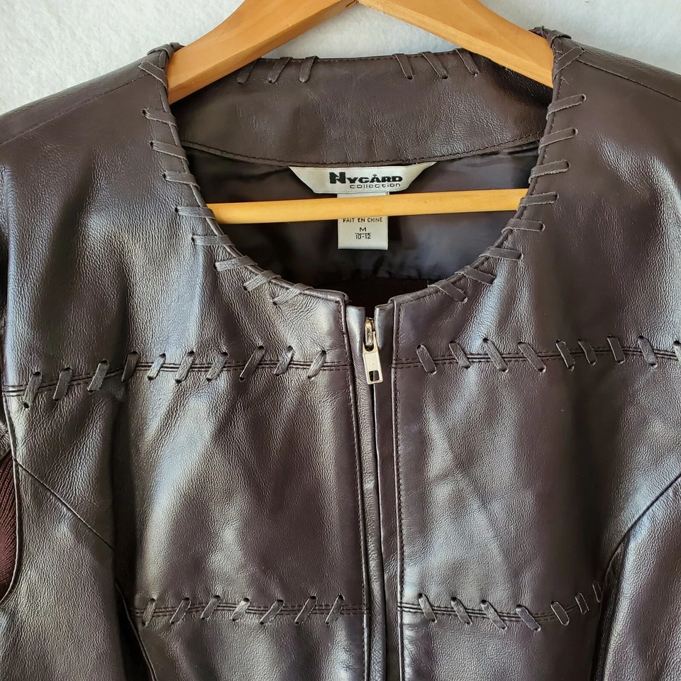 Nygard Collection Leather Jacket Women’s Medium 10-12 Dark Brown Nvgard - Image 3 of 4
