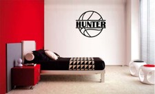 Basketball Custom Name VINYL WALL DECAL Personalized Wall Sticker Kids Lettering