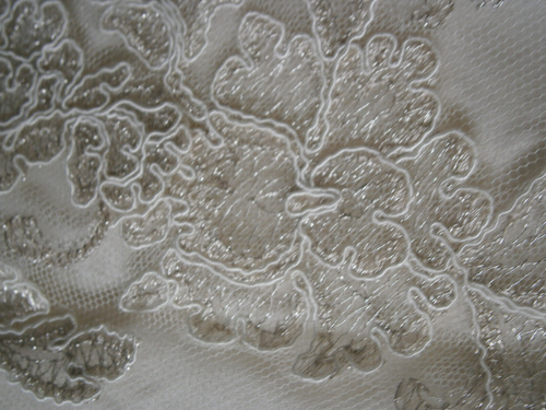 Jenny Yoo Wedding Dress 12 Champagne Fit & Flare Lace Satin Illusion Cap Sleeve - Picture 8 of 23