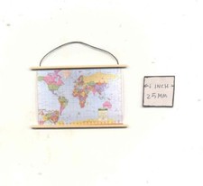 Modern World Map Painting dollhouse miniature 1//12 scale 9562HY Print