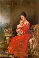 Oil painting Joseph Karl Stieler - queen pauline young mother with child canvas