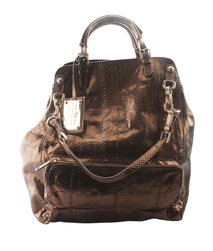 Dolce & Gabbana Miss Pocket Bronze Snakeskin Tote
