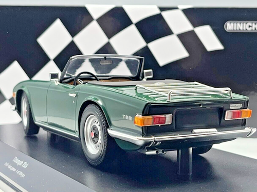 1969 Triumph TR6 - Dunkelgrün - Druckguss Modellauto 1/18 Maßstab Minichamps - Picture 4 of 10
