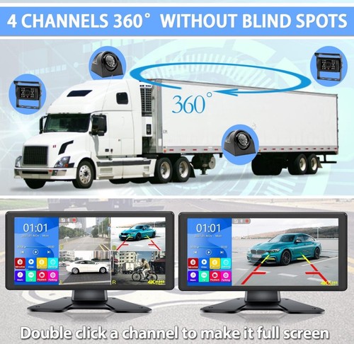 RV Backup Camera System with 10.36’’ 4K Monitor for RV Truck Bus Trailer with 4 - Picture 6 of 7
