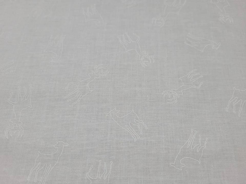 Lot of 5 FQ's P&B Ramblings Holiday Christmas White on White Print Blender - Image 3 of 4