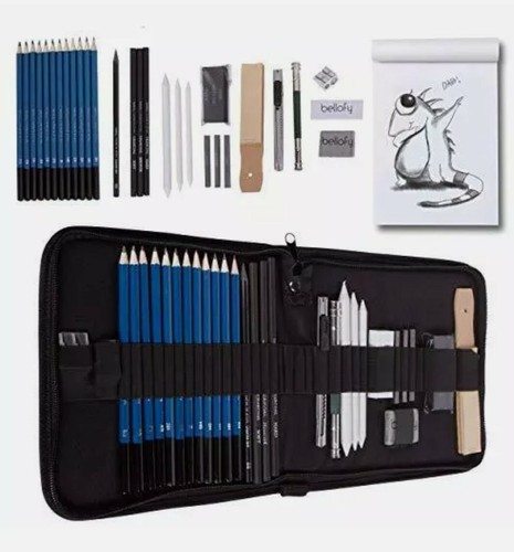 33 Elite Piece Bellofy Professional Drawing Kit Artist Drawing Supplies New - Picture 9 of 9