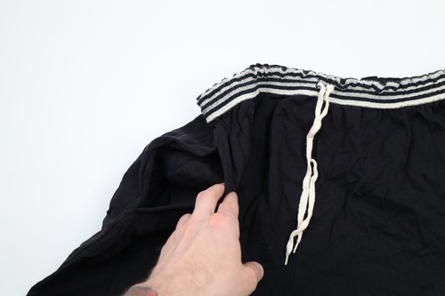 NOS Vintage 90s Adidas Mens Size XL Striped Spell Out Cotton Shorts Black - Picture 5 of 9