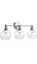 Progress Lighting Hansford 3-Light Polished Nickel Clear Glass Vanity Light