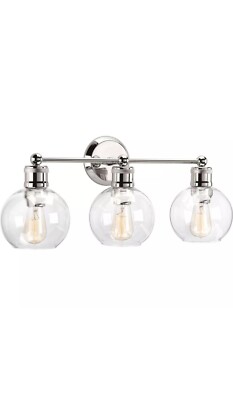 Progress Lighting Hansford 3-Light Polished Nickel Clear Glass Vanity Light