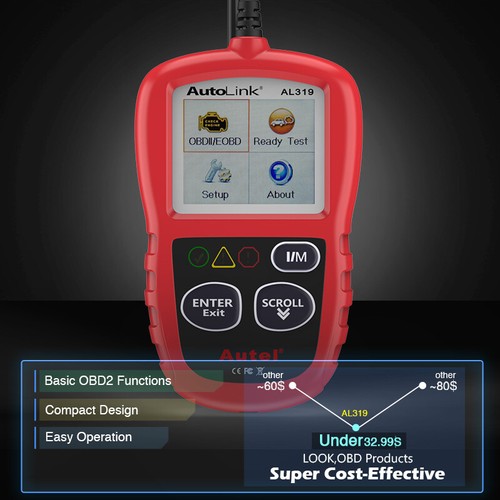 Autel Autolink AL319 OBDII Auto OBD2 CAN Car Code Reader Diagnostic Scanner Tool - Picture 4 of 12