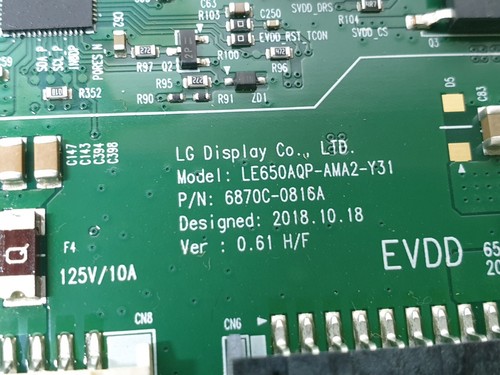 TCON LVDS PLATINE FÜR SONY KD-55AG9 55" LED TV 6870C-0816A 6871L-5981G LE650AQP - Bild 3 von 5