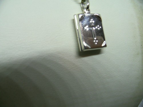 Apertura de la Biblia 2 Foto Collar Dije Colgante Medallón Plata de Ley 925 - Imagen 3 de 5