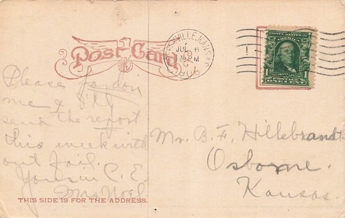 Coffeyville Kansas KS R. R. Y. M. C. A. 1906 Postcard LP25 - Picture 2 of 2