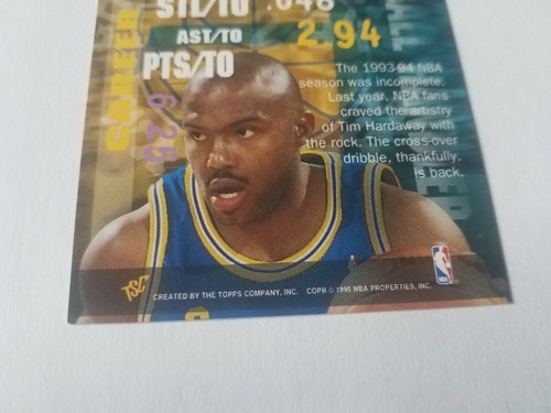 TIM HARDAWAY 1994-95 Stadium Club Super Skills #2 Insert Card! Warriors - Picture 8 of 8