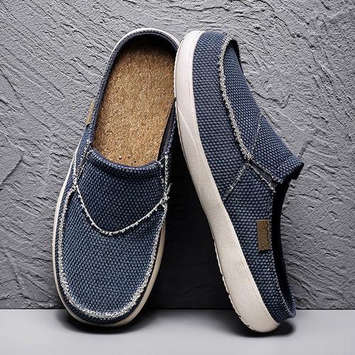 Mens Slip On Canvas Driving Shoes Boat Loafers Moccasins Pumps Mule Walking Soft - Picture 10 of 20