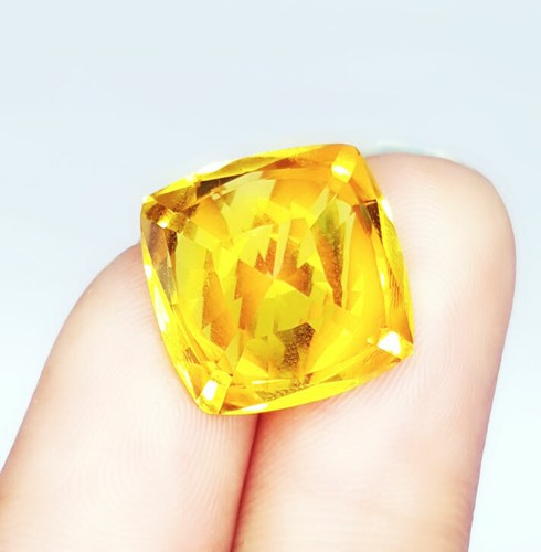 Cojín de piedras preciosas sueltas 8-10 quilates sin tratar con certificación citrino W03 - Imagen 8 de 11