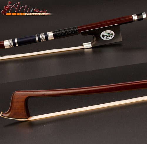 Pro Master Antique Pernambuco Violin Bow 4/4 Ebony Special Frog Silver Parts 61g - Imagen 2 de 6