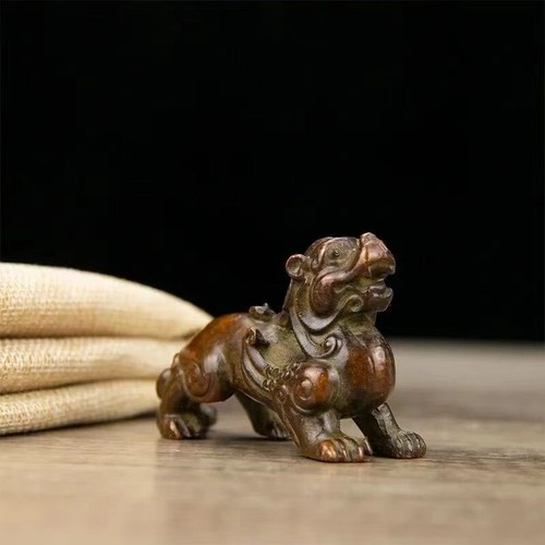 Chinese Copper Bronze Tea Pet Pixiu - Picture 2 of 6