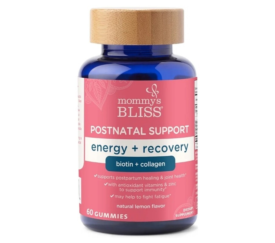 Postnatal Support Biotin + Collagen + Zinc Support Postpartum 60 Gummy Lemon-image