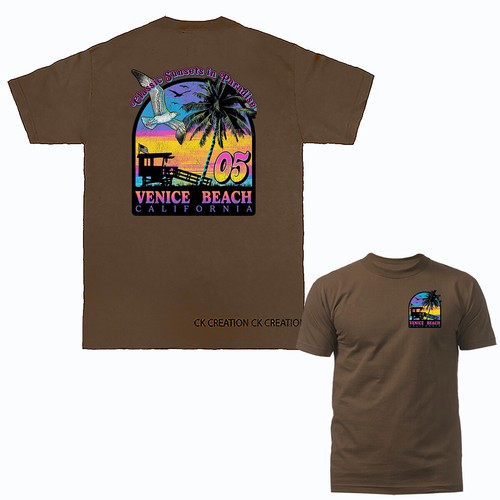 T-shirt grafica Classic Sunsets in Paradise Venice Beach California Los Angeles - Foto 4 di 13