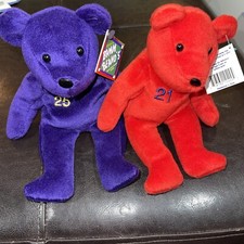 1998 Salvinos Bamm Beanos Beanbag Plush Bears Mark McGwire Sammy Sosa Beanie