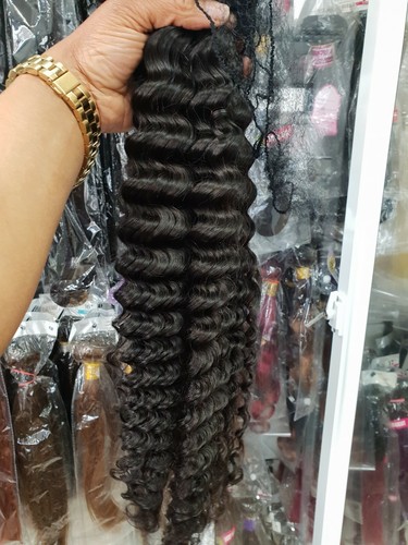 12A CABELLO HUMANO VIRGEN BRASILEÑO CRUDO ONDA PROFUNDA 30+30+30+30 PULGADAS 5PAQUETE 500g 1B - Imagen 4 de 8