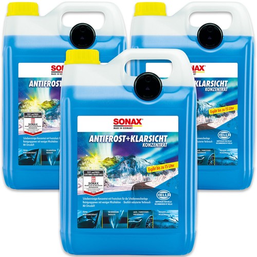 3x SONAX AntiFrost+KlarSicht Konzentrat Scheibenfrostschutz Scheibenreiniger 5L - Bild 1 von 2