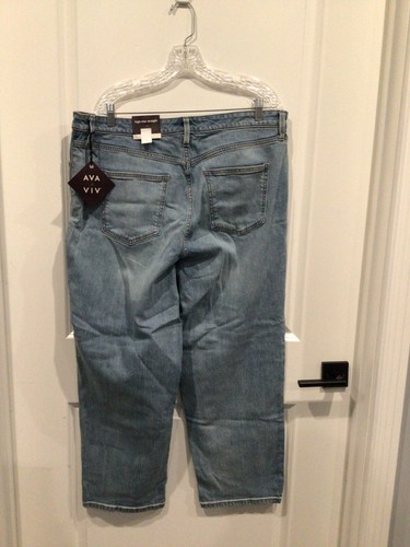 NWT AVA & VIV women 18W denim jeans skinny with stretch button zip pockets - Picture 3 of 4