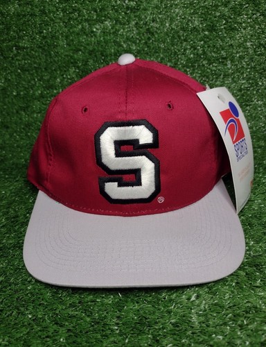 Vintage New Stanford University Snapback Hat Sports Specialties Red Grey 90s 