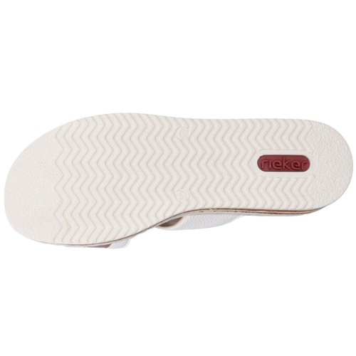 Sandalias de mujer Rieker zuecos blancos ajuste estrecho suela suave 62993-80 - Imagen 4 de 7