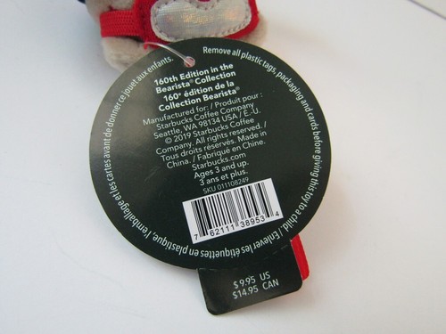 Starbucks Bearista boy plush ornament Limited Edition 2019 snow ski suit 4.5" in - Picture 8 of 8