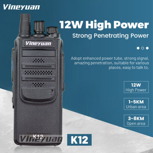 Vineyuan K12 12W 6800mAh Walkie Talkie UHF 400-470MHz Long Range Two Way Radio - Picture 4 of 12