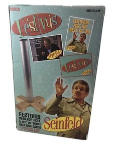 Seinfeld Festivus Holiday Celebration Kit Desktop Pole 3 Cards Frank Costanza Ebay