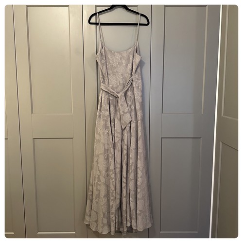 Anthropologie BHLDN Hutch Reid Wickel-Maxikleid Blumenmuster abstrakt grau Größe Large - Bild 5 von 8