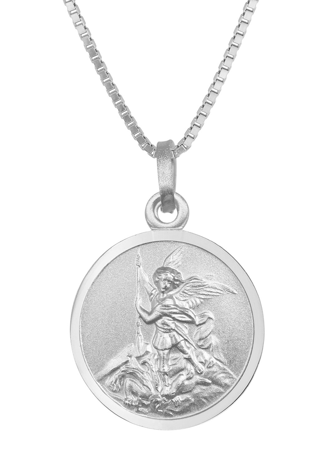 Модель TRENDOR Schmuck Halskette mit Erzengel Michael Anhänger Ø 16 мм 925 Silber 41462